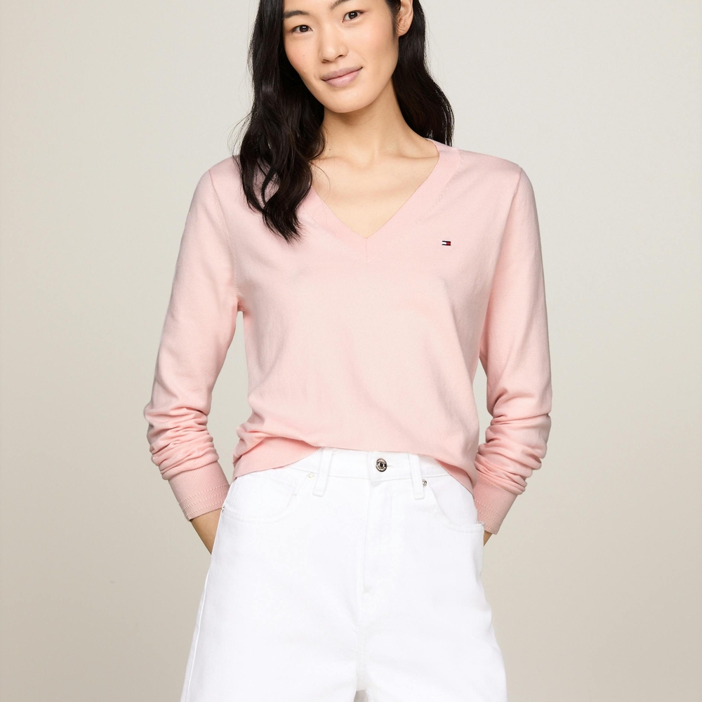 Tommy Hilfiger Light Pink V-Neck Top